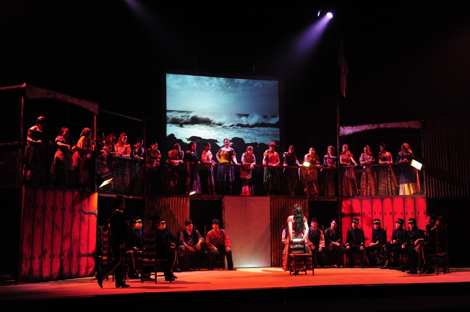 Wide shot of an opera orchestra