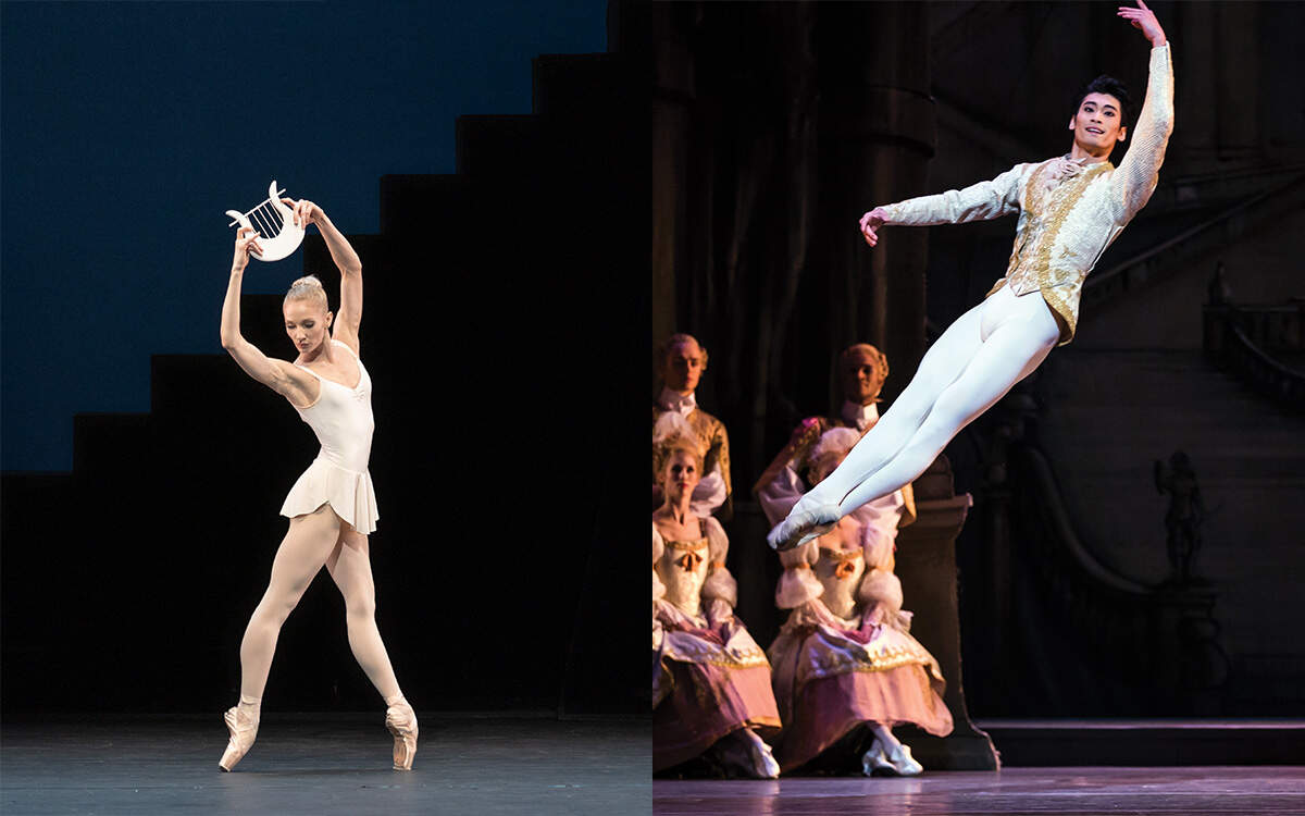 Collage of Melissa Hamilton (left) and Ryoichi Hirano (right) from The Royal Ballet