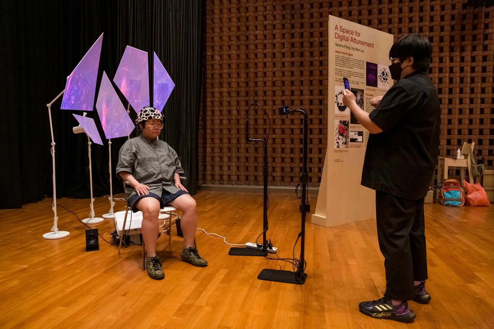Wide shot of A Space for Digital Attunement exhibition