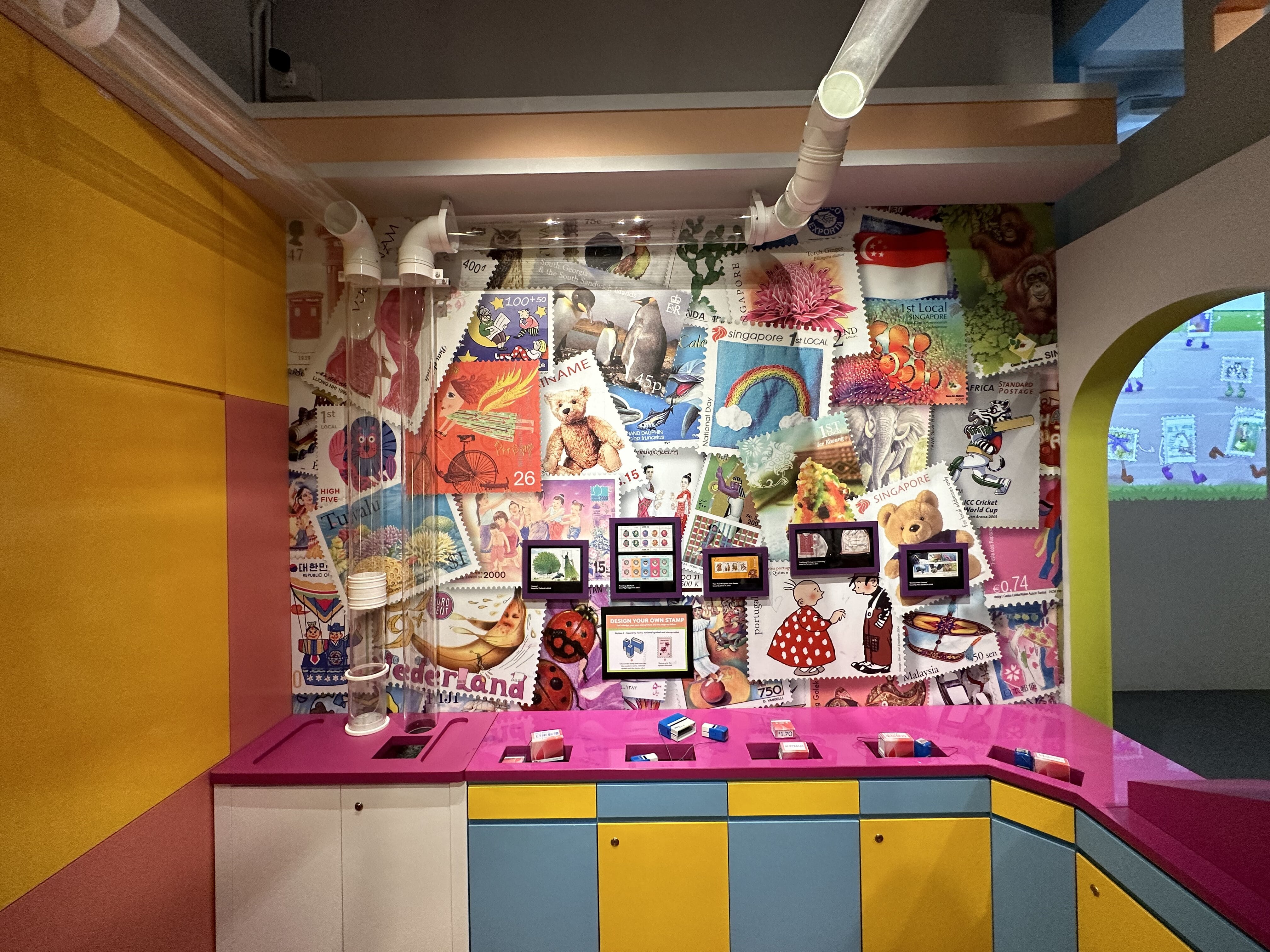   Wide shot of interactive postal exhibition