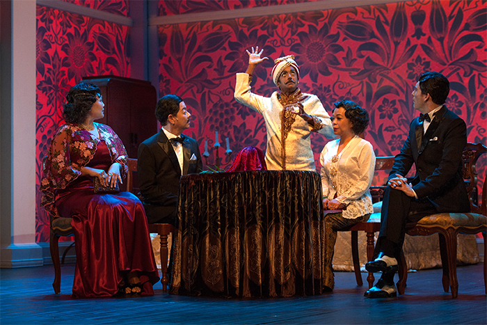  Wide shot of actors onstage for Wild Rice’s HOTEL production