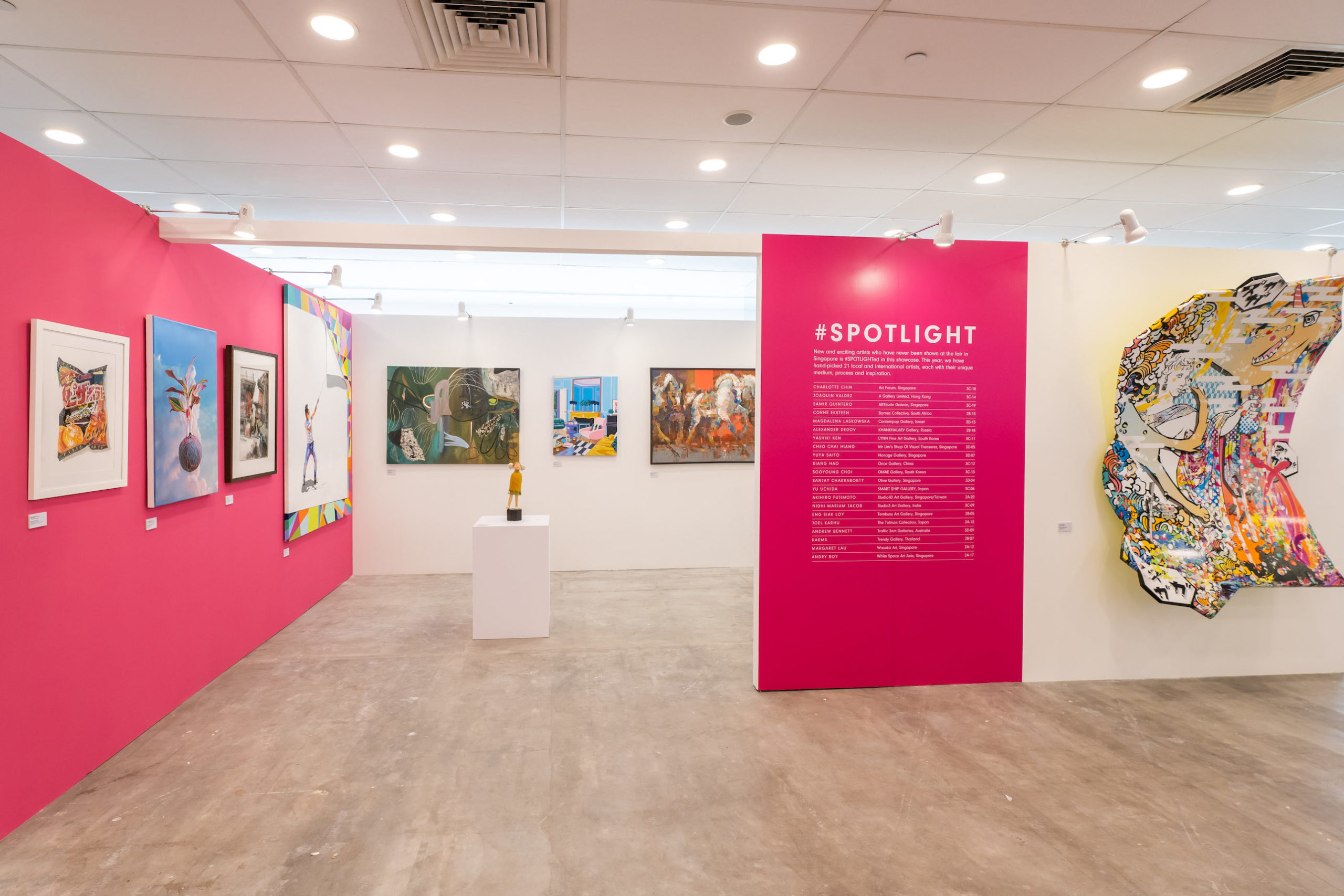 Photograph of the Spotlight section of the Affordable Art Fair 2022