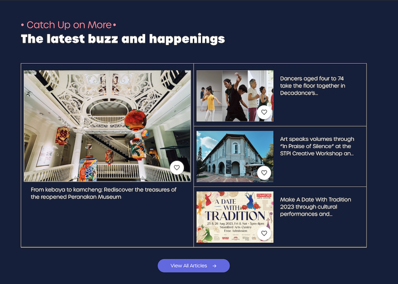 Image of articles on Catch’s website