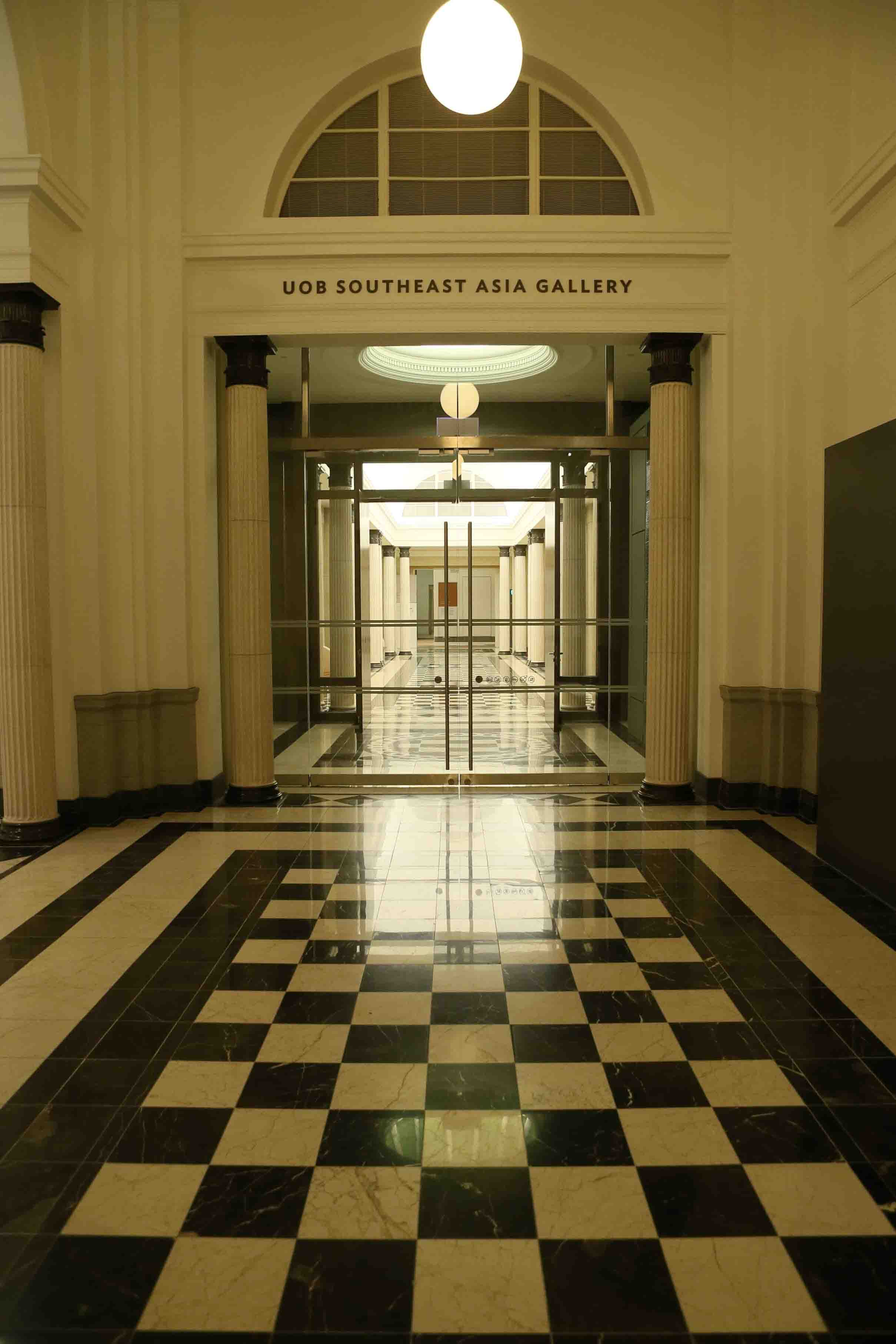 Wide shot of entrance into the UOB Southeast Asia Gallery