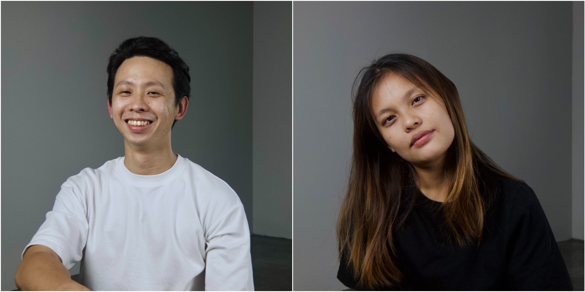 Collage of Edwin Wee on the left and Rachel Lum on the right