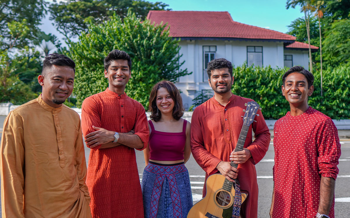 Mid shot of the musicians of Euphonic Masala