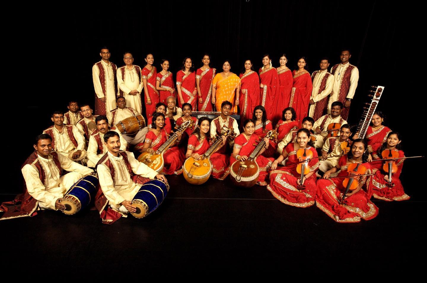  Wide shot of Singapore Indian Orchestra & Choir