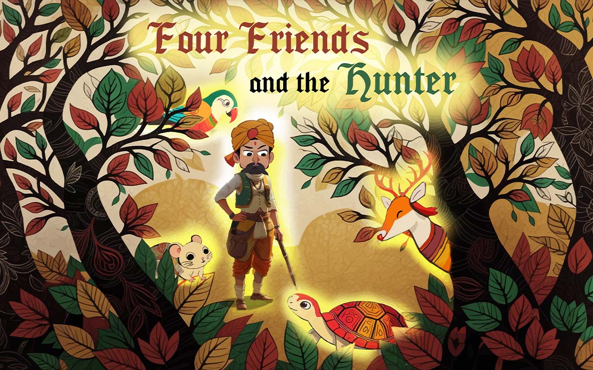 Visual with event details of Four Friends and the Hunter