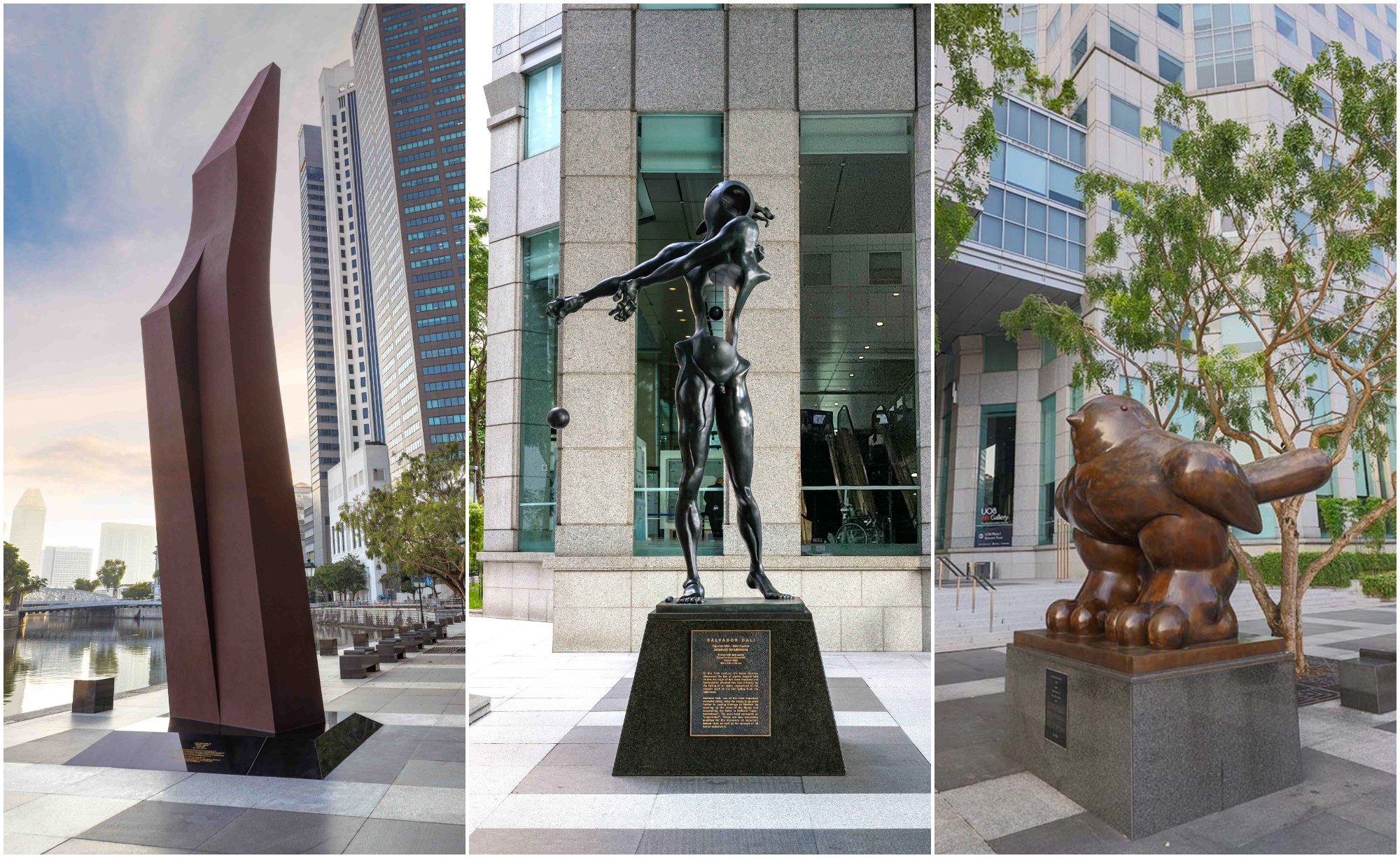 Collage of three art installations